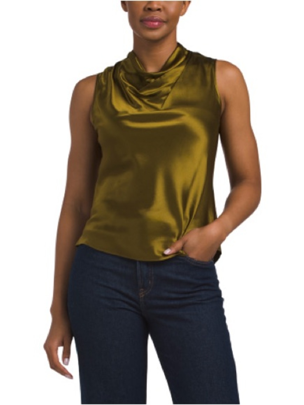 NWT Elie Tahari DRAPED NECK SILK top
